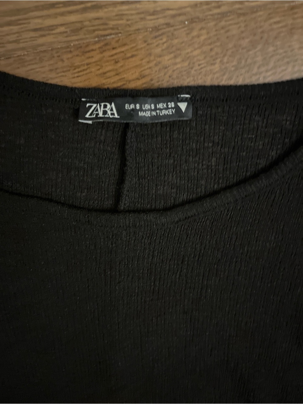 Zara Black Ribbed Pencil Top